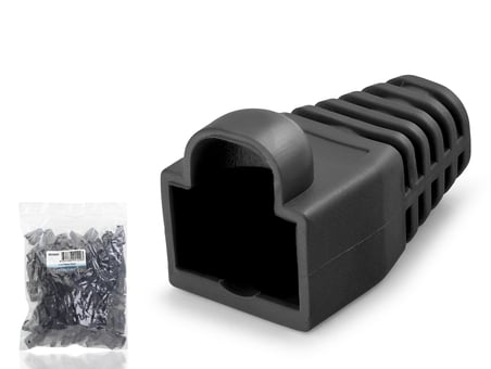 Rj45 Konnektör Papuç - 100 Adet Siyah / Ekonomik Poşet Paket ND2429