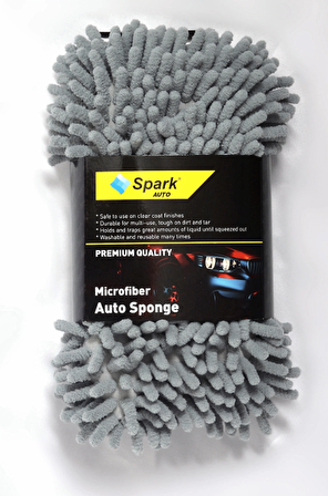 Polikur 3224 Mikrofiber Güderi Oto Kurulama Bezi ve Spark 7040 Şönil Oto Yıkama Süngeri (2'li SET)