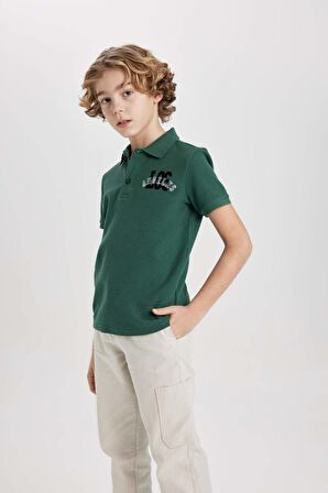 DeFacto Erkek Çocuk Waffle Kısa Kollu Polo Tişört C1594A824SMGN259