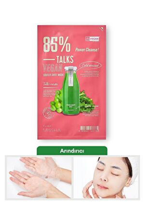 Arındırıcı Vegan Yaprak Maske Talks Vegan Squeeze Sheet Mask (Power Cleanser)