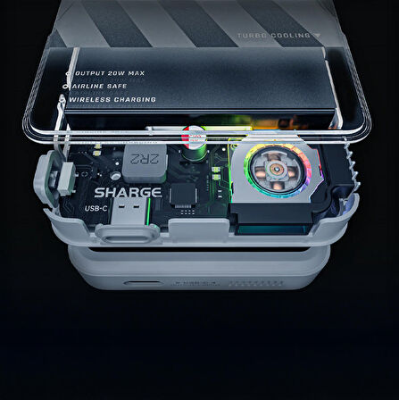 Sharge ICEMAG - Aktif Soğutmalı Manyetik Kablosuz PowerBank