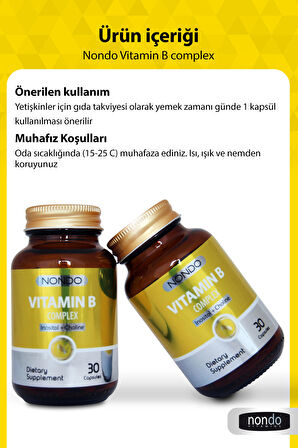 Nondo Vitamin B Complex 30 Kapsül