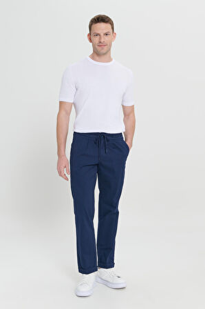 Comfort Fit Rahat Kesim Yan Cepli Pantolon