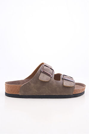 Madrid Unisex Ortopedik Tabanlı Terlik Çift Bantlı Tokalı Günlük Rahat Ev & Dışarı Terliği