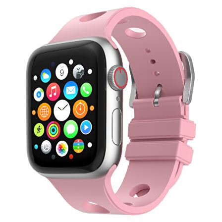 Apple Uyumlu Watch 10-11 (42mm) Kordon 1/2/3/4/5/6/se/7/8/9 (38-40-41mm) KD-143 Silikon Kordon
