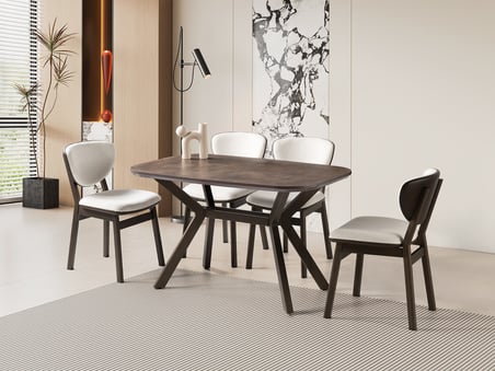 Venedik Retro Bronz MDF Açılır Mutfak Masa Takımı 80*130cm