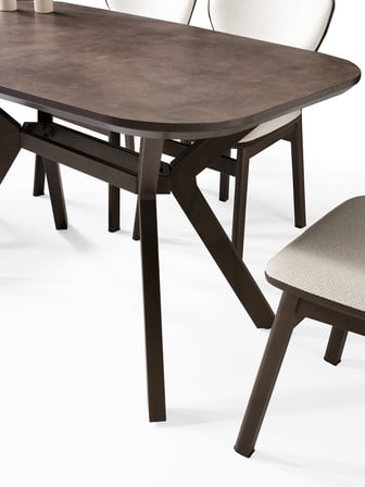 Venedik Retro Bronz MDF Açılır Mutfak Masa Takımı 80*130cm