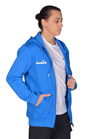 Diadora İmola - Erkek Saks Pamuklu Tam Fermuarlı Spor Sweatshirt - DDTAM1050049