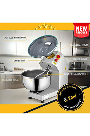 Emir 10 Kg Hamur Yoğurma Makinesi Kapaklı Yeni Model