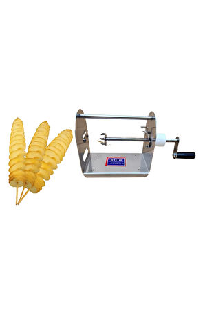 Çubukta Patates Makinesi Spiralli Patates Dilimleme