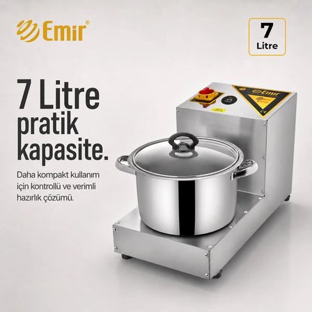 Emir Soğan Doğrama Makinesi Makinası Komple Paslanmaz Çelik 7 Lt