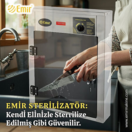 Bıçak Sterilizatör Dolabı 19 Bıçaklık Emir Bıçak Saklama Dolabı