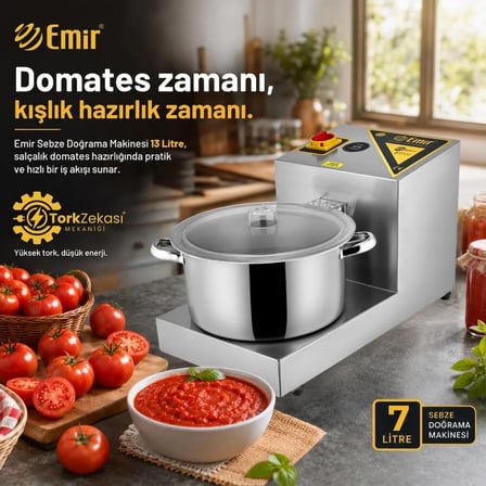 Emir Paslanmaz Soğan Doğrama Makinesi Makinası Lahmacun içi Hazırlama Makinası 7 Litre 4 Bıçaklı