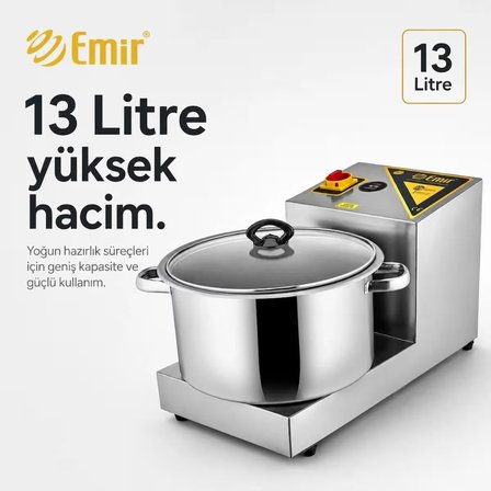 Emir Komple Paslanmaz Çelik Soğan Doğrama Lahmacun Içi Hazırlama Makinesi Makinası 13 Litre