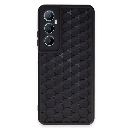 Realme C65 Kılıf Petek Silikon Kapak - Siyah
