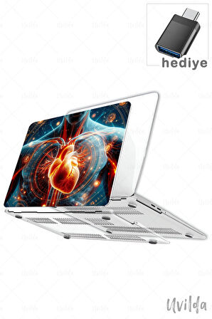MacBook Pro 14 A3401 A3185 A3112 A2992 A2918 A2779 A2442 uyumlu Nefes-8 Msoft Kılıfı Anatomi ve Kalp