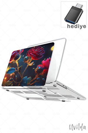 MacBook Pro 14 A3401 A3185 A3112 A2992 A2918 A2779 A2442 uyumlu Derin 17 UV Msoft Desen Gece ve Gül