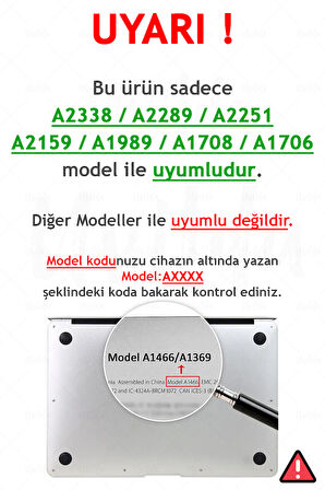 MacBook Pro 13 A2338 A2289 A2251 A2159 A1989 A1708 A1706 uyumlu Derin 22 Msoft Fit Baskılı Dalga ve Duygu