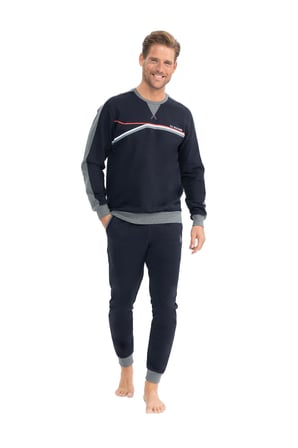 U.S. Polo Assn. Erkek Uzun Kollu Yuvarlak Yaka İki İplik Eşofman Pijama Takımı S25813