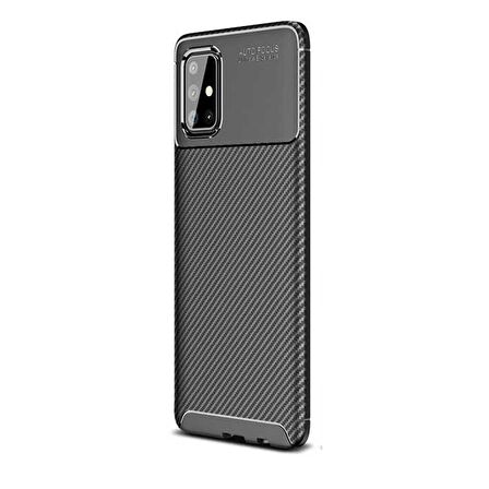 Gpack Samsung Galaxy A51 Kılıf Negro Karbon Dizayn Silikon