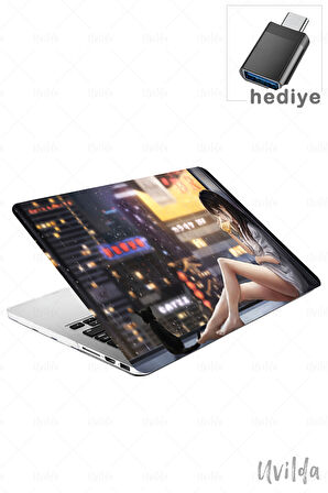 MacBook Pro 16 A2485 uyumlu Japon-21 Kapak Msoft Çay Kedi ve Kız