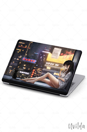MacBook Pro 16 A2485 uyumlu Japon-21 Kapak Msoft Çay Kedi ve Kız