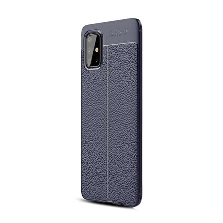 Gpack Samsung Galaxy A51 Kılıf Niss Silikon Deri GörünümlüNano Glass