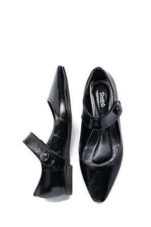 9320 Kadın Kare Burun Cırt Bantlı Babet