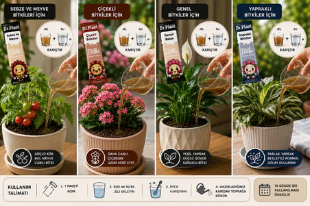 Dr.Plant 4 Farklı Bitki Çiçek ve Sebze Meyve Coşturan Besin Serumu