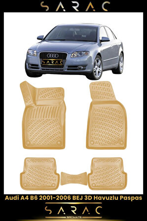 Audi A4 2003 Model Bej Araca Özel 3d Havuzlu Paspas