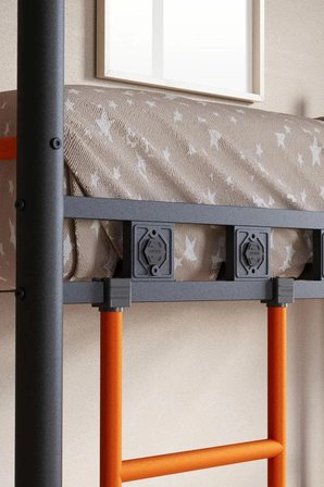 Missidea Metis Genç Çocuk Yatak Odası Metal Ranza ve Karyola Turuncu 90x190