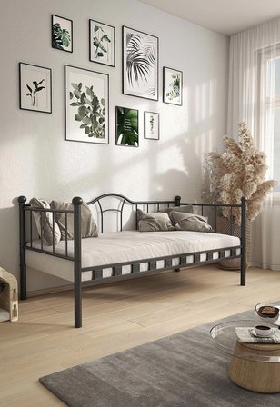 Missidea  Kamelya Sedir Metal Siyah Karyola 90x190 cm