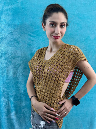 EL ÖRGÜSÜ ÇAPRAZ KADIN BLUZ STANDART BEDEN