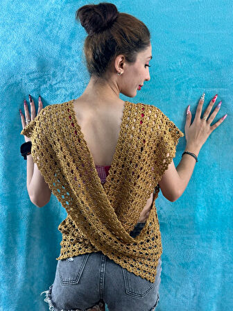 EL ÖRGÜSÜ ÇAPRAZ KADIN BLUZ STANDART BEDEN