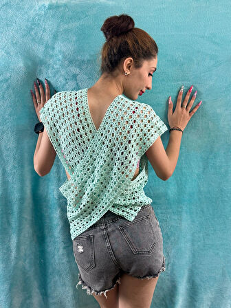 EL ÖRGÜSÜ ÇAPRAZ KADIN BLUZ STANDART BEDEN