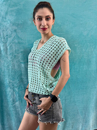 EL ÖRGÜSÜ ÇAPRAZ KADIN BLUZ STANDART BEDEN