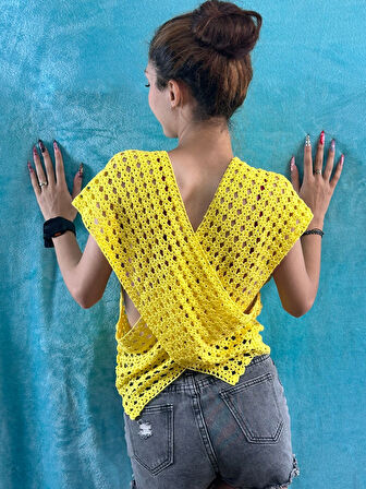 EL ÖRGÜSÜ ÇAPRAZ KADIN BLUZ STANDART BEDEN