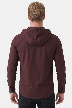 RizzUP Mürdüm Kapüşonlu Likralı Kot Gömlek – Slim Fit Çıt Çıt Kapamalı Erkek Gömlek 2300396