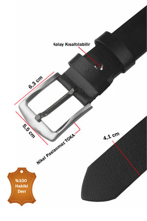 RizzUP Siyah %100 Hakiki Deri Kemer – Kısaltılabilir Spor Kot & Günlük Kemer 2602661