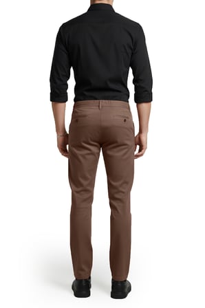 RizzUP Erkek Kahve Esnek Kumaş Slim Fit Beli Lastikli Günlük Spor Pantolon 2601070