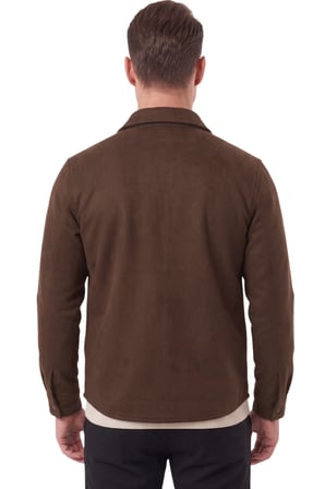 RizzUP Erkek Regular Fit Likralı Kahve Kaşe Ceket – Yumuşak Dokulu Çıtçıtlı Cepsiz 2600760