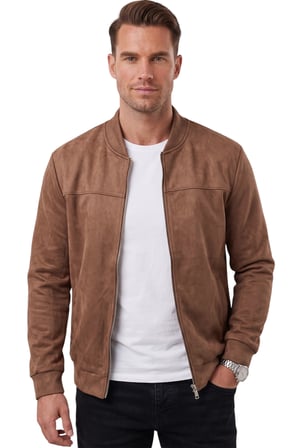 RizzUP Erkek Slim Fit Likralı Kahve Süet Ceket – Kırışmayan Ütü Gerektirmeyen Mevsimlik Mont 2504334