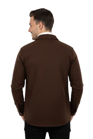 RizzUP Erkek Koyu Kahve Premium Kaşe Ceket – Şık, Modern ve Sıcak Tutan Tasarım Ceket Mont 2500559