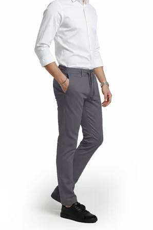 RizzUP Erkek Füme Likralı Gofre Kumaş Beli Lastikli İpli Slim Fit Günlük Pantolon 2600650