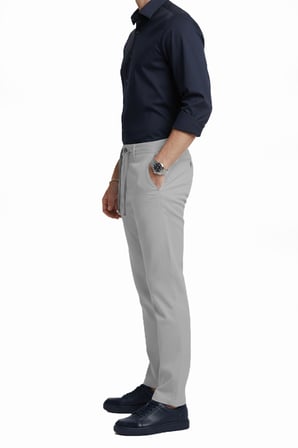 RizzUP Erkek Gri Esnek Kumaş Slim Fit Beli Lastikli Günlük Spor Pantolon 2601070