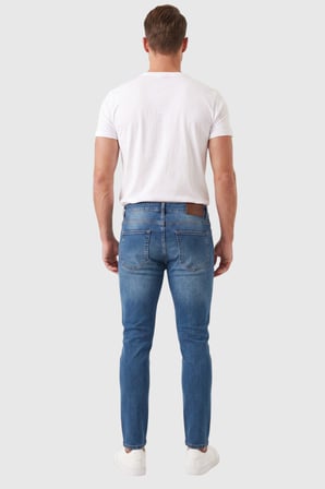 RizzUP Erkek Slim Fit Dar Kesim Likralı Mavi Kot Pantolon – Dar Paça İnce Esnek Jean 2608306