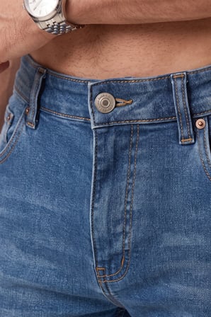 RizzUP Erkek Slim Fit Dar Kesim Likralı Mavi Kot Pantolon – Dar Paça İnce Esnek Jean 2608306