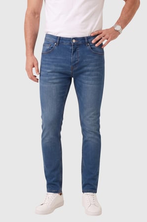RizzUP Erkek Slim Fit Dar Kesim Likralı Lacivert Kot Pantolon – Dar Paça İnce Esnek Jean 2608306