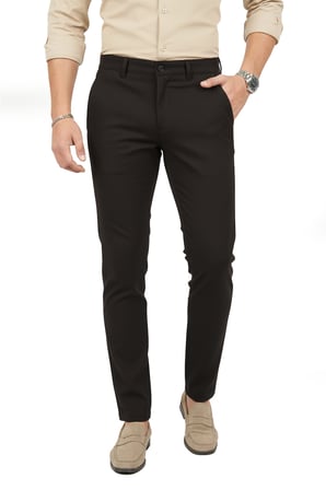 RizzUP Erkek Kahve Modern Fit Likralı Kumaş Pantolon Günlük & Ofis Kullanımı 2602020
