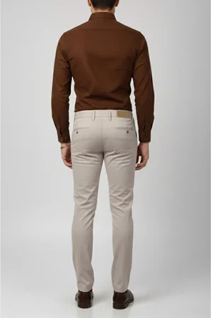 RizzUP Erkek Bej Modern Fit Likralı Kumaş Pantolon Günlük & Ofis Kullanımı 2602020